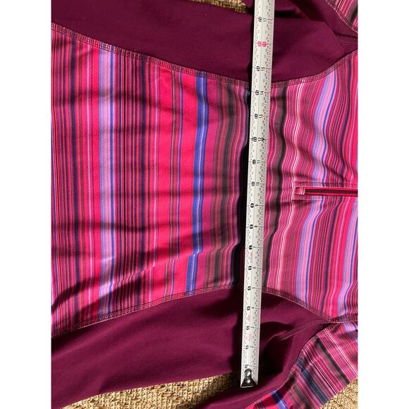 Lands' End Berry Striped Athletic Warm Up Pullover SZ Med - Picture 7 of 8